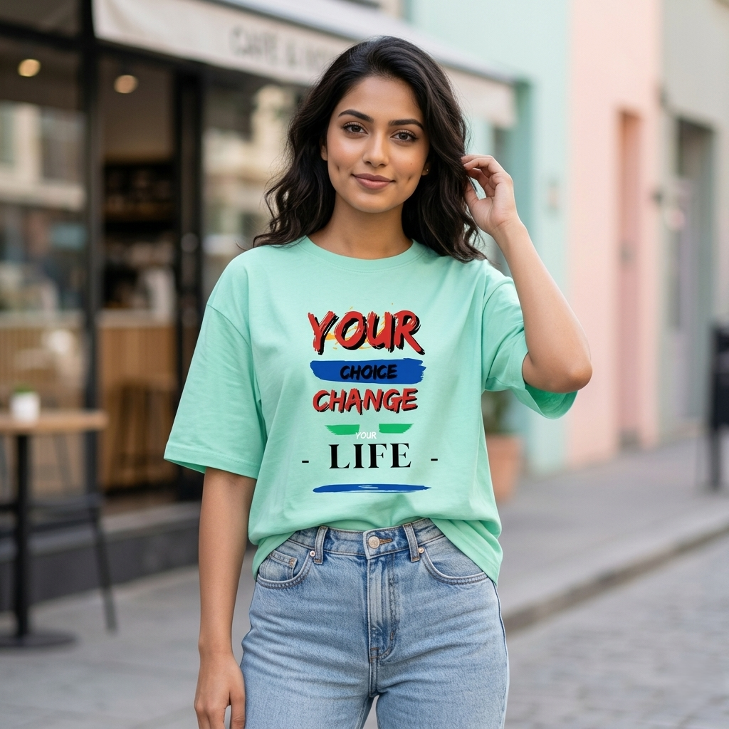 Premium Oversized Motivational Tee | Your Choice Change Your Life T-Shirt